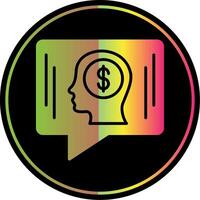 Money Idea Chat Glyph Due Color Icon Design vector