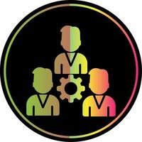 Team Management Glyph Due Color Icon Design vector