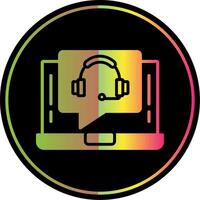 Support Call Glyph Due Color Icon Design vector
