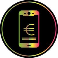 euro móvil pagar glifo debido color icono diseño vector