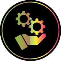 Money Work Hand Glyph Due Color Icon Design vector
