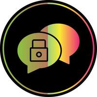 Chat Security Glyph Due Color Icon Design vector