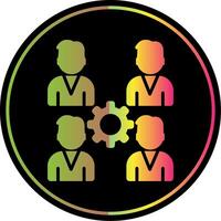 Pro Group Team Glyph Due Color Icon Design vector