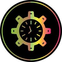 hora administración glifo debido color icono diseño vector