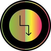 Zigzag Arrow Glyph Due Color Icon Design vector