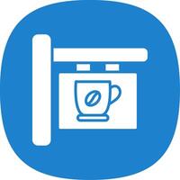 Cafe Signage Glyph Curve Icon Design vector