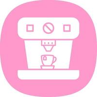 Coffee Machine Glyph Curve Icon Design vector