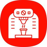 Coffee Machine Glyph Curve Icon Design vector