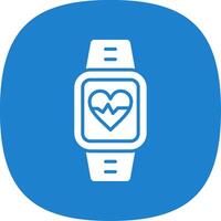 Heart Rate Monitor Glyph Curve Icon Design vector
