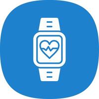 Heart Rate Monitor Glyph Curve Icon Design vector