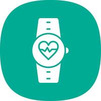 Heart Rate Monitor Glyph Curve Icon Design vector