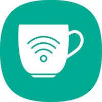 Wifi Glyph Curve Icon Design vector