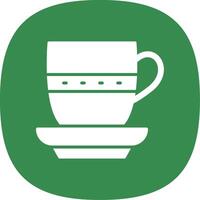 Tea Cup Glyph Curve Icon Design vector