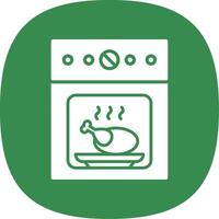 horno glifo curva icono diseño vector