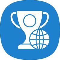 Globe Glyph Curve Icon Design vector