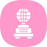 Globe Glyph Curve Icon Design vector