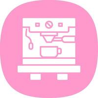 Coffee Machine Glyph Curve Icon Design vector