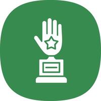 Hand Glyph Curve Icon Design vector