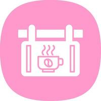 Cafe Signage Glyph Curve Icon Design vector