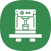 café máquina glifo curva icono diseño vector