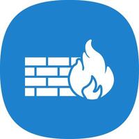 Firewall Glyph Curve Icon Design vector