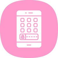 Mobile Glyph Curve Icon Design vector