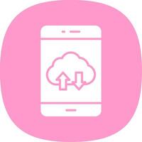 Smartphone Glyph Curve Icon Design vector