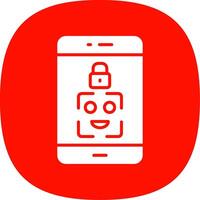 Facial Recognition Glyph Curve Icon Design vector