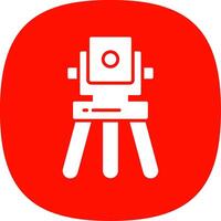 Theodolite Glyph Curve Icon Design vector