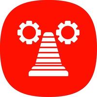 Traffic Cone Glyph Curve Icon Design vector