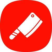 Carnicero cuchillo glifo curva icono diseño vector