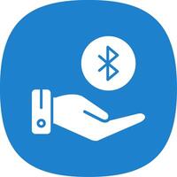 Bluetooth Glyph Curve Icon Design vector