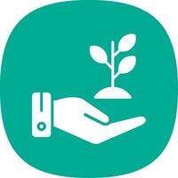 Hand Sprout Glyph Curve Icon Design vector