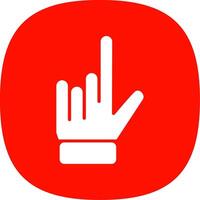 Pointing Hand Glyph Curve Icon Design vector
