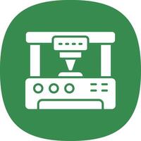 3d Printer Glyph Curve Icon Design vector