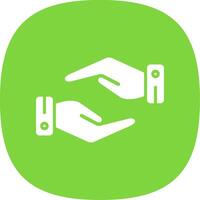 Support Hands Gesture Glyph Curve Icon Design vector