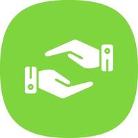 Support Hands Gesture Glyph Curve Icon Design vector