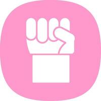 Fist Glyph Curve Icon Design vector