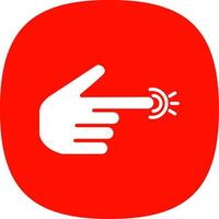 Pointing Right Glyph Curve Icon Design vector