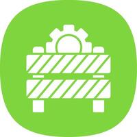 Hazard Sign Glyph Curve Icon Design vector