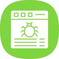 Bug Glyph Curve Icon Design vector