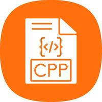 Cpp Glyph Curve Icon Design vector