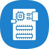 Circuit Board Glyph Curve Icon Design vector