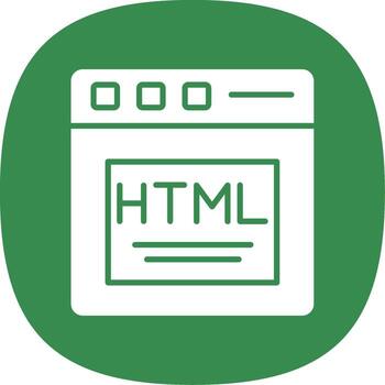 Html Glyph Curve Icon Design vector