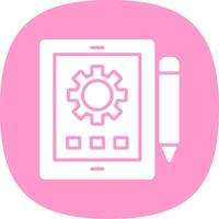 Tablet Glyph Curve Icon Design vector