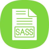 Sass Glyph Curve Icon Design vector