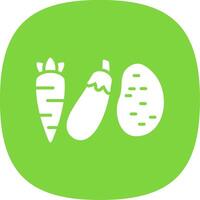 Vegetables Glyph Curve Icon Design vector