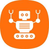 Robot Glyph Curve Icon Design vector