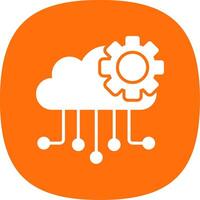 Cloud Computing Glyph Curve Icon Design vector