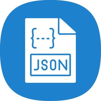 Json Glyph Curve Icon Design vector